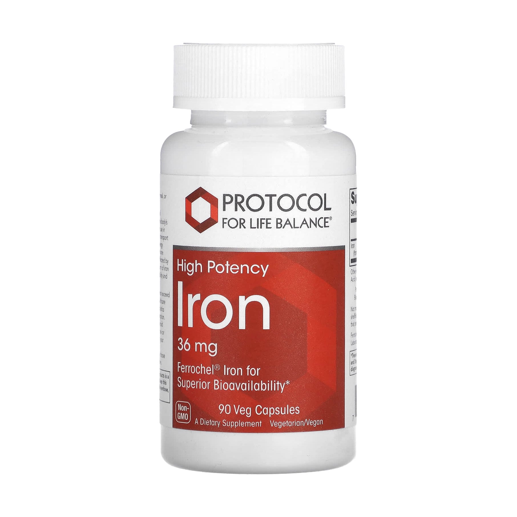Залізо Protocol For Life Balance Iron 36 мг, 90 веганських капсул