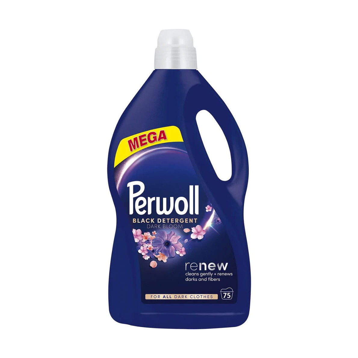 Засіб для делікатного прання Perwoll Renew Black Detergent Dark Bloom Відновлення та аромат, для темних речей, 75 циклів прання, 3.75 л
