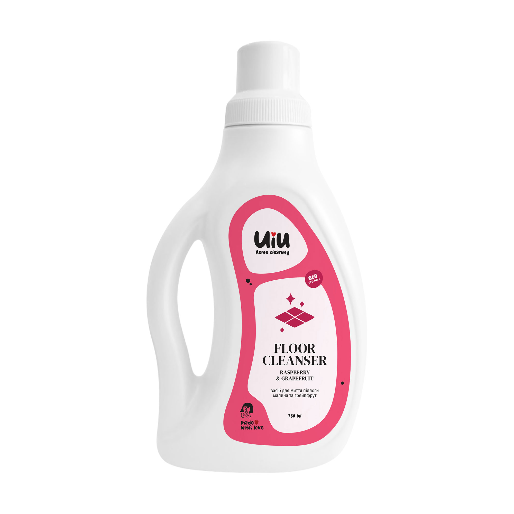Засіб для миття підлоги UIU Floor Cleanser Малина та грейпфрут, 750 мл