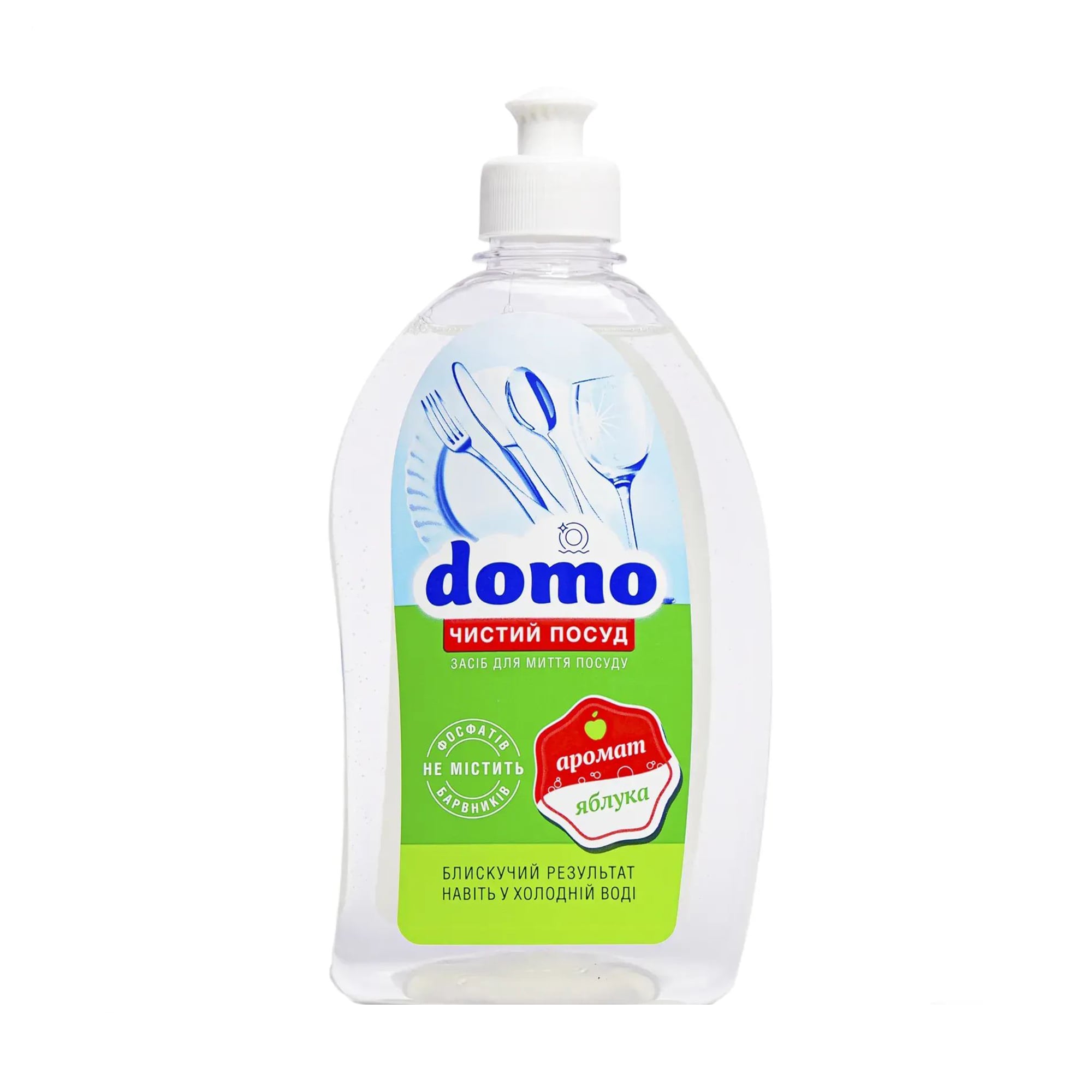 Засiб для миття посуду domo Чистий посуд, з ароматом яблука, 500 мл