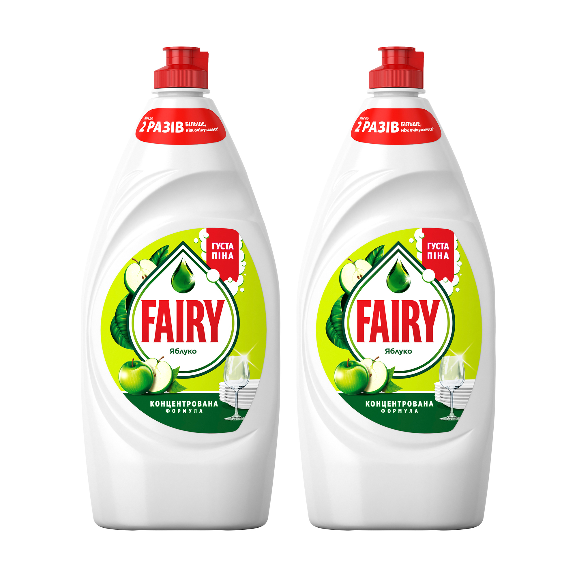 Засіб для миття посуду Fairy Зелене яблуко, 2*900 мл