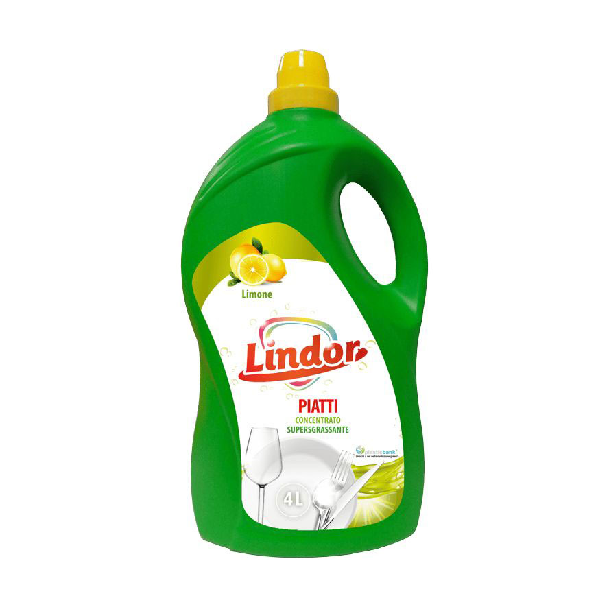 Засіб для миття посуду Lindor Лимон, 4 л
