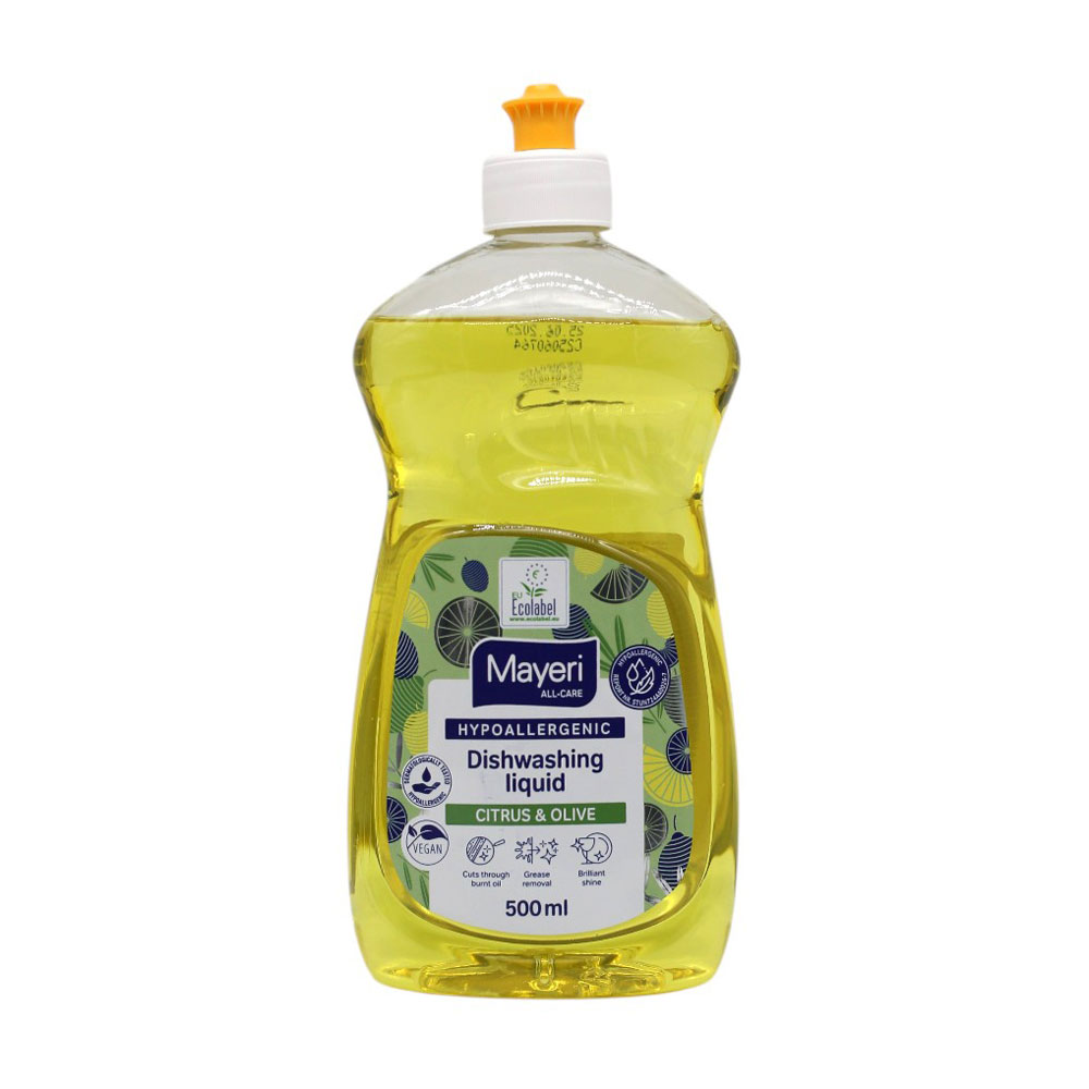 Засіб для миття посуду Mayeri Hypoallergenic Dishwashing Liquid Лимон та олива, 500 мл