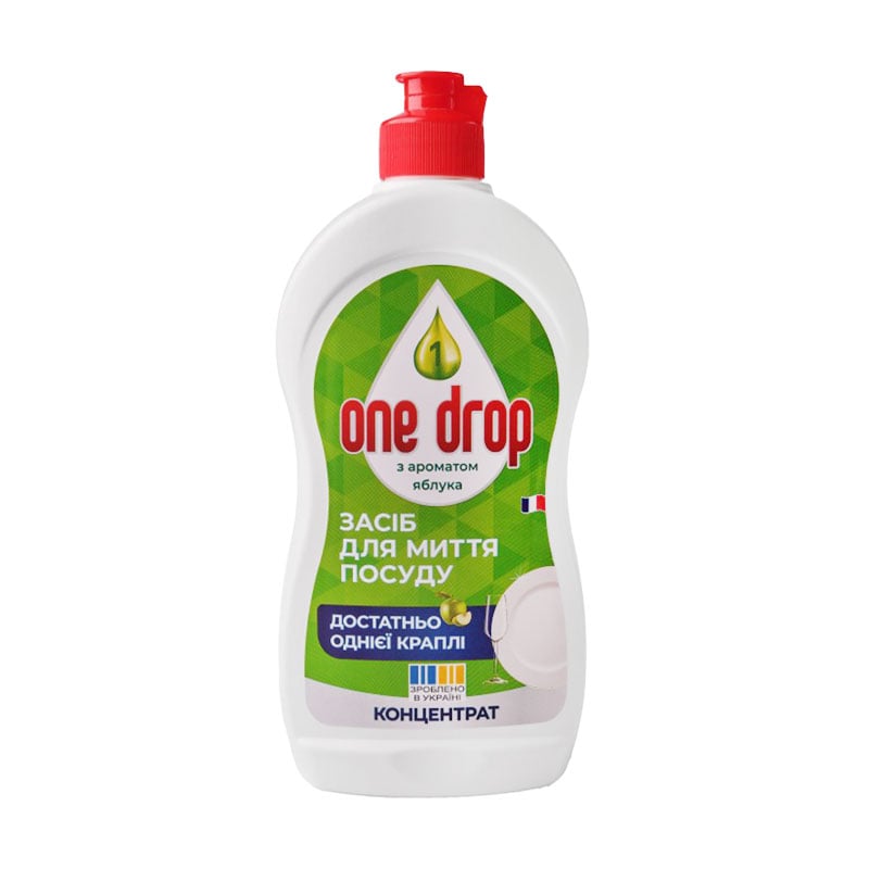 Засіб для миття посуду One Drop Яблуко, 500 мл