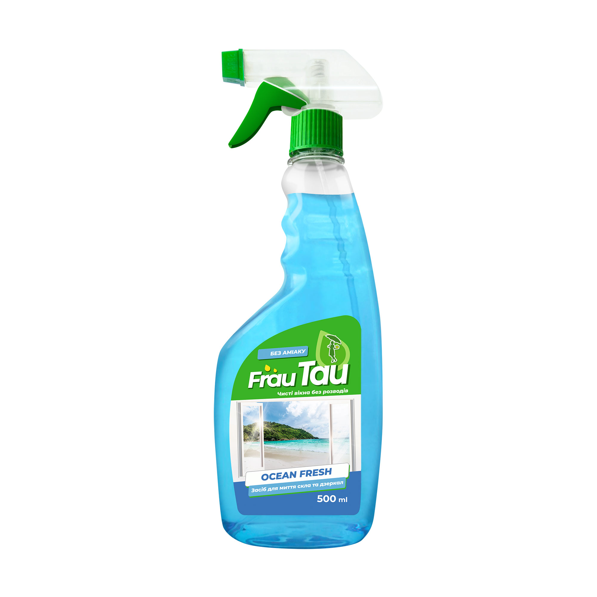 Засіб для миття скла та дзеркал Frau Tau Ocean Fresh без аміаку, 500 мл