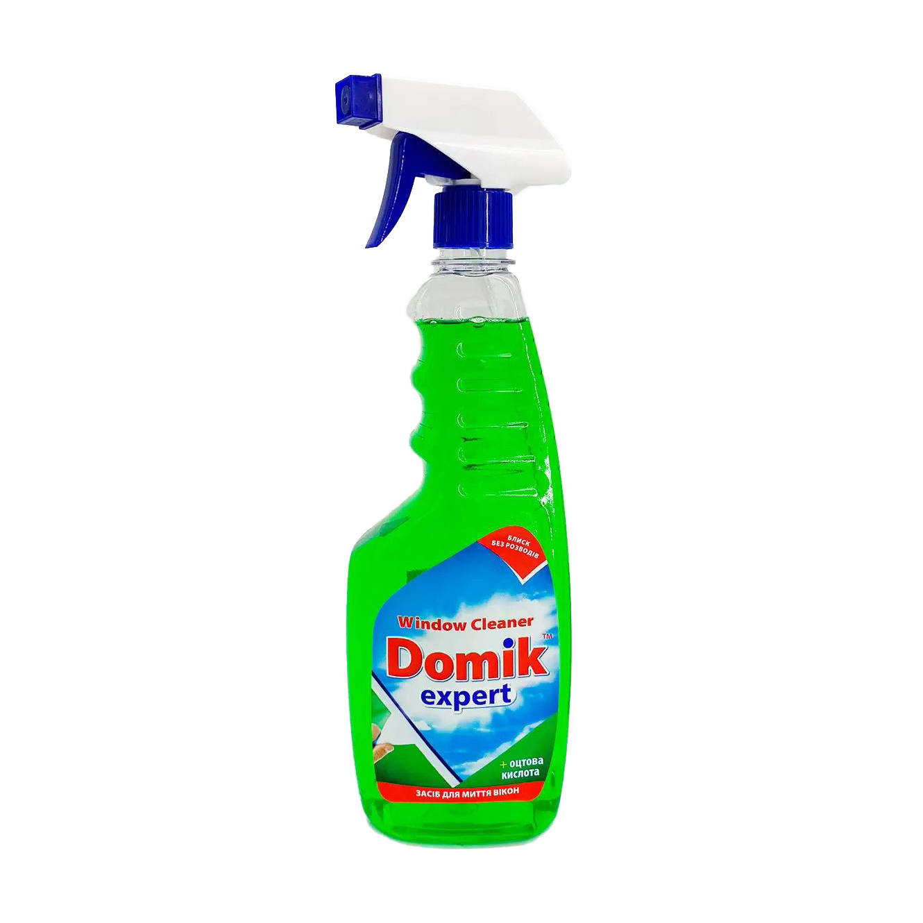 Засіб для миття вікон Domik Expert Window Cleaner з оцтовою кислотою, 750 мл