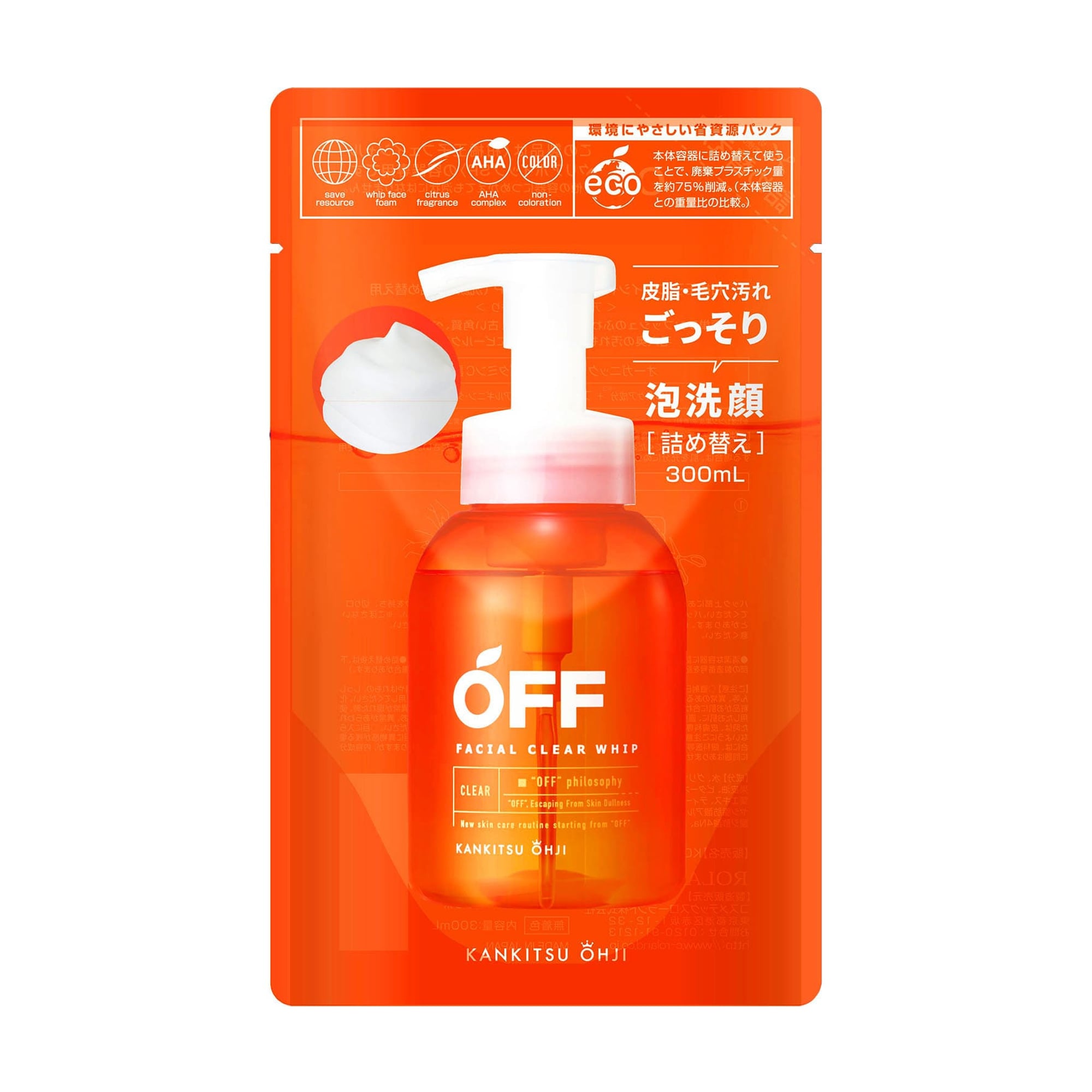 Засіб для вмивання Cosmetex Roland Kankitsu Ohji Facial Clear Whip, 300 мл (дойпак)