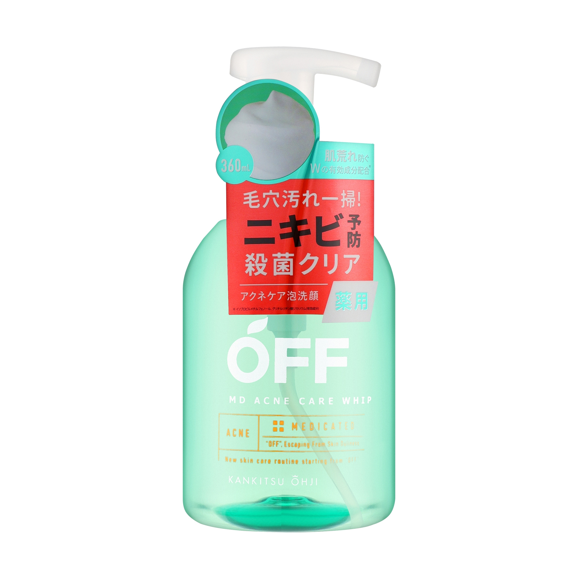 Засіб для вмивання Cosmetex Roland Kankitsu Ohji Off MD Acne Care Whip проти акне, 360 мл