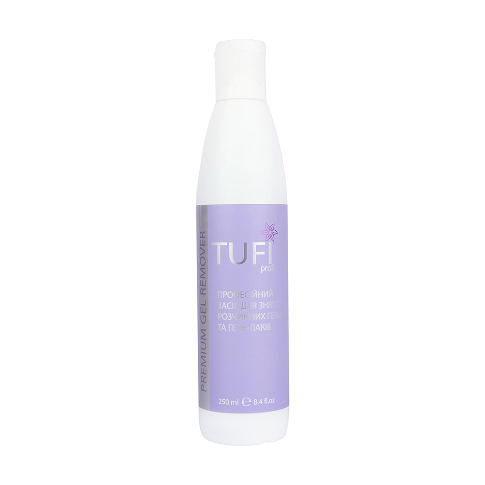 Засіб для зняття розчинних гелів та гель-лаків Tufi Profi Premium Gel Remover, 250 мл