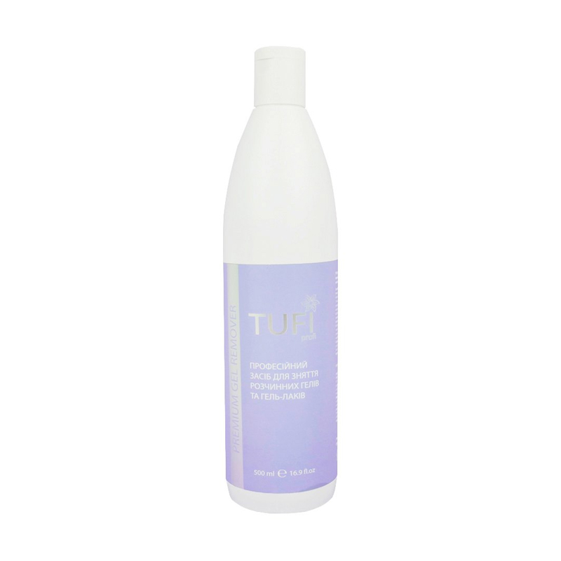 Засіб для зняття розчинних гелів та гель-лаків Tufi Profi Premium Gel Remover, 500 мл