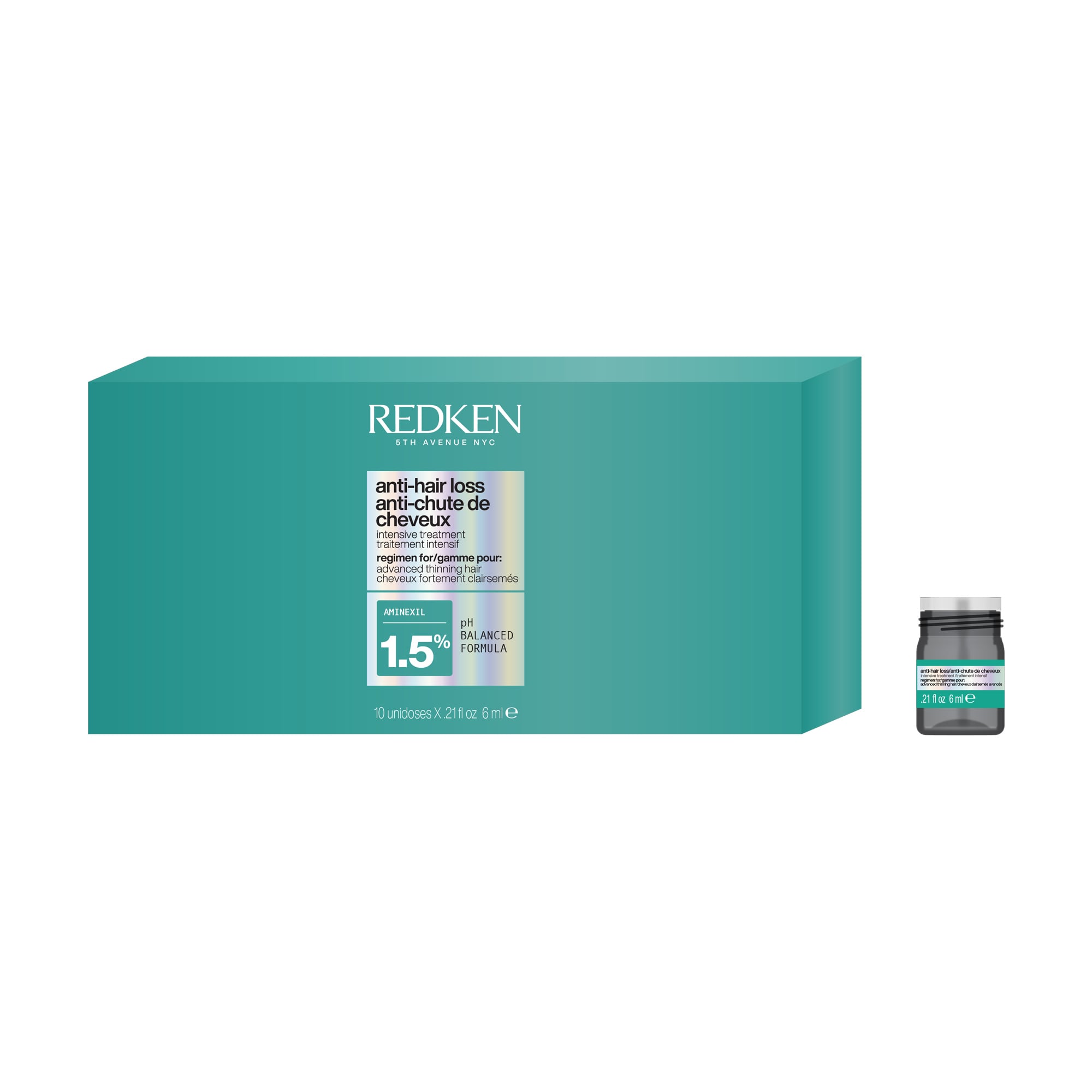Засіб Redken Anti-Hair Loss Intensive Treatment проти випадіння волосся, із амінексилом, 10*6 мл