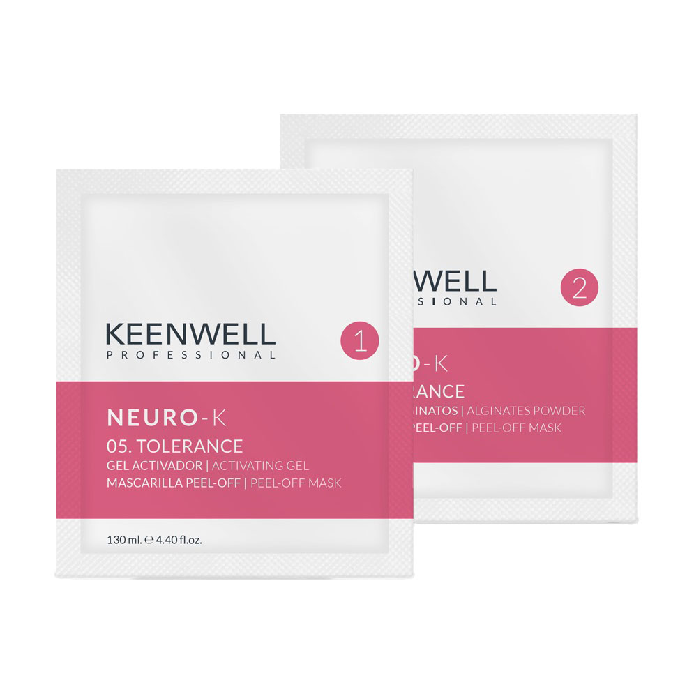 Заспокійлива альгінатна маска для обличчя Keenwell Neuro-K Tolerance 05 для чутливої шкіри, 130 мл + 15 г