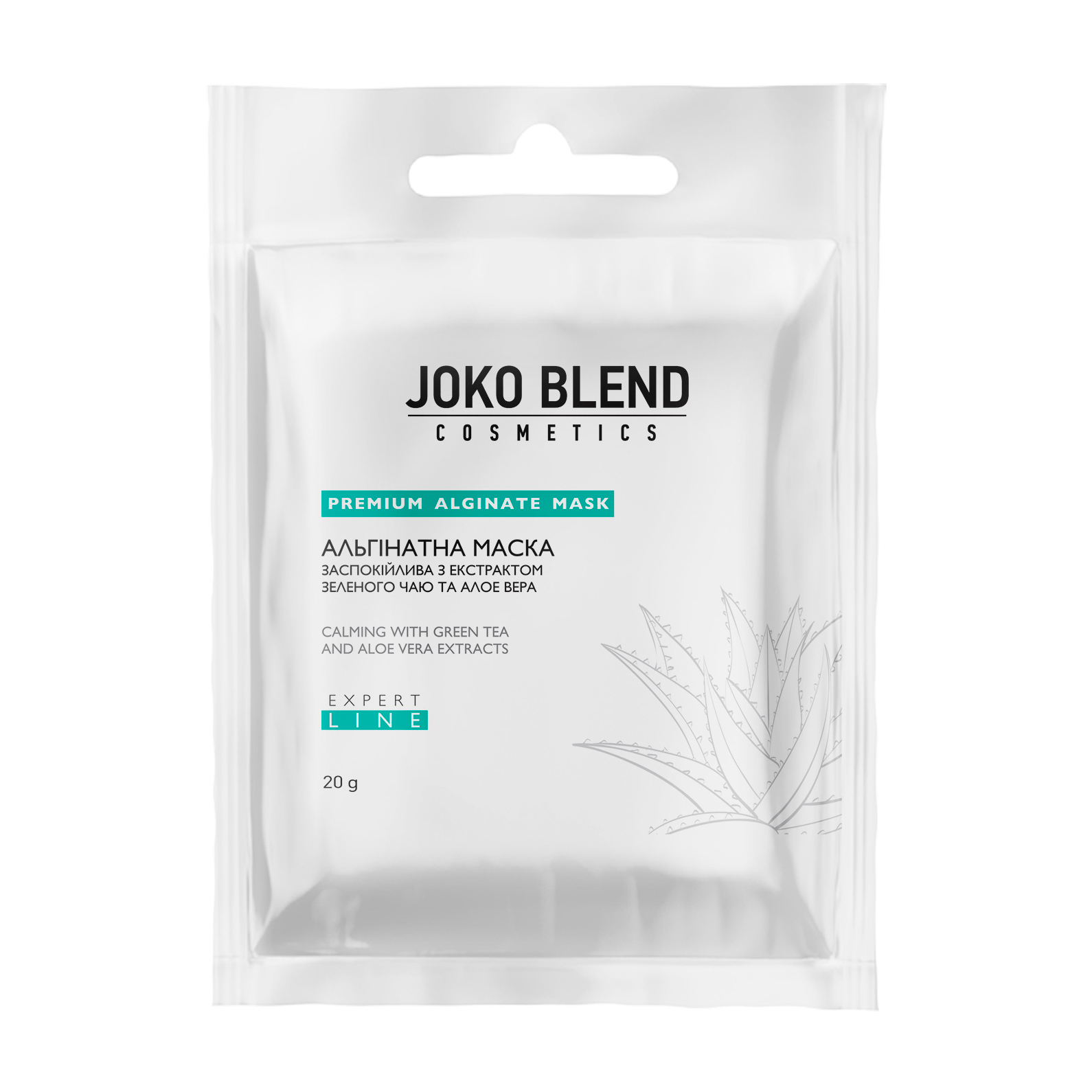 Заспокійлива альгінатна маска Joko Blend з екстрактом зеленого чаю і алое вера, 20 г
