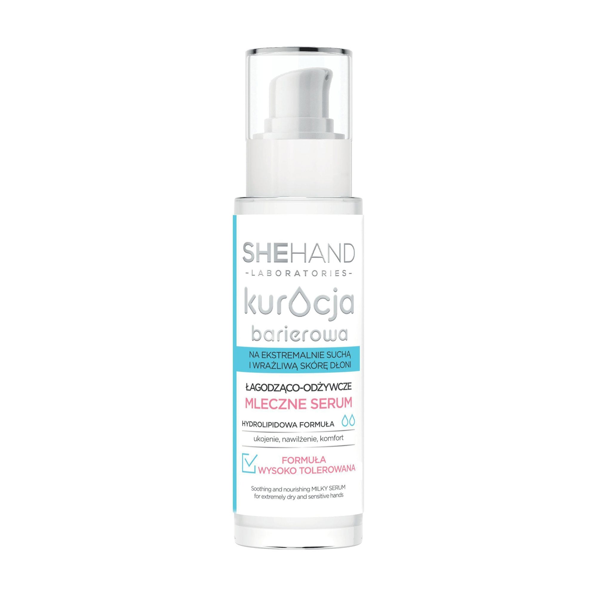 Заспокійлива і живильна молочна сироватка SheHand Soothing And Nourishing Milky Serum для дуже сухої та чутливої шкіри рук, 30 мл