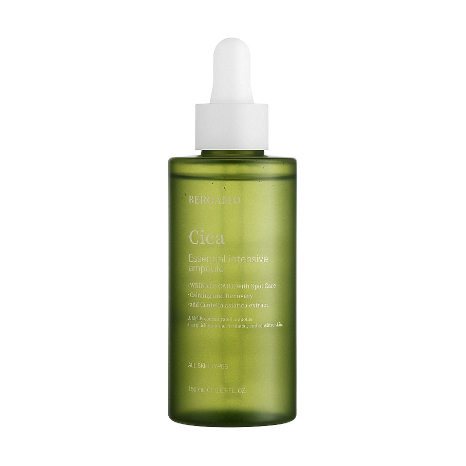 Заспокійлива сироватка для обличчя Bergamo Cica Essential Intensive Ampoule для всіх типів шкіри, з центелою азіатською, 150 мл