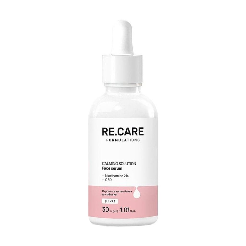 Заспокійлива сироватка для обличчя Re.Care Calming Solution Face Serum з ніацинамідом 2% та канабідіолом, 30 мл