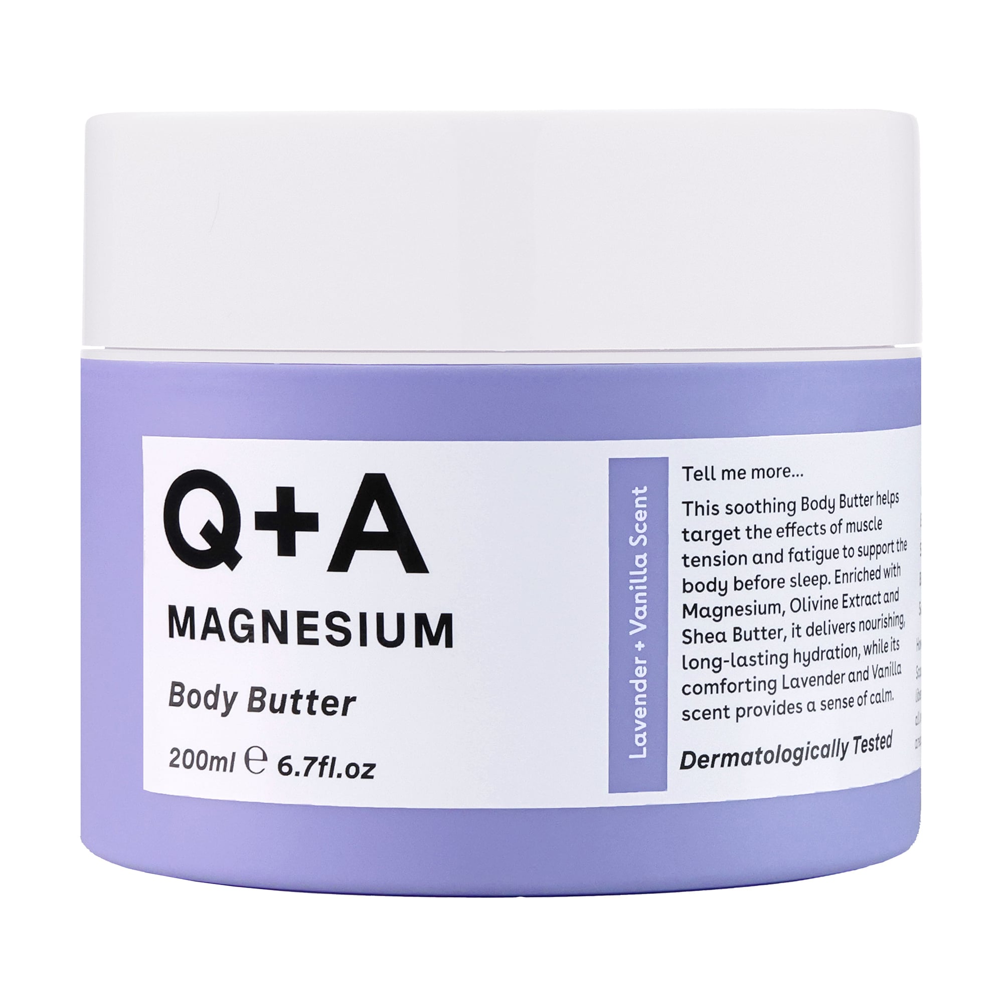 Заспокійливий баттер для тіла Q+A Magnesium Body Butter з магнієм, 200 мл