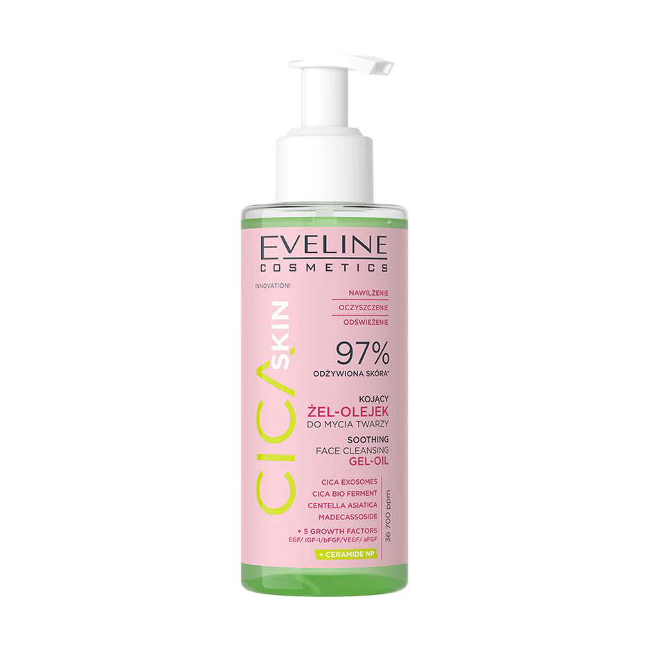 Заспокійливий гель-олія для вмивання Eveline Cosmetics Cica Skin Soothing Face Cleansing Gel-Oil, 145 мл