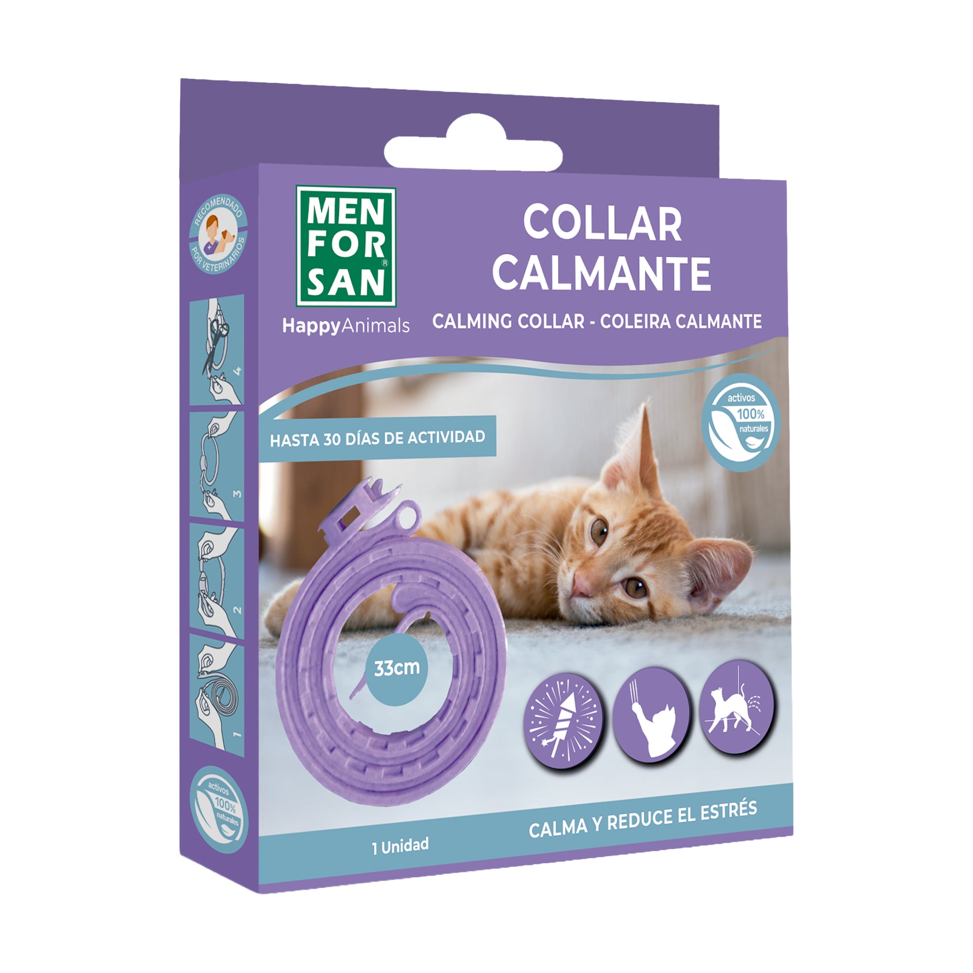 Заспокійливий нашийник для котів Menforsan Anti Stress Calming Collar, 33 см
