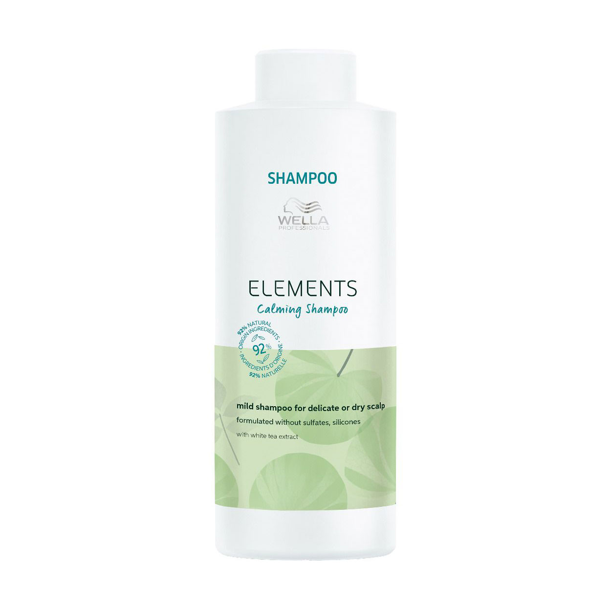 Заспокійливий шампунь для волосся Wella Professionals Elements Calming Shampoo для чутливої або сухої шкіри голови, 1 л