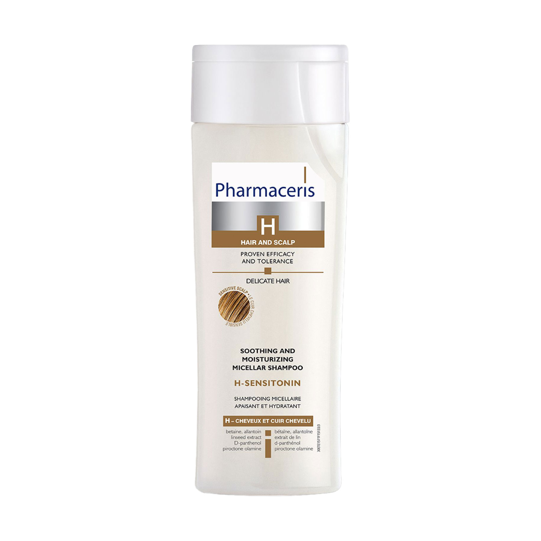 Заспокійливий зволожувальний шампунь Pharmaceris H H-Sensitonin Micellar Shampoo для чутливої шкіри голови, 250 мл