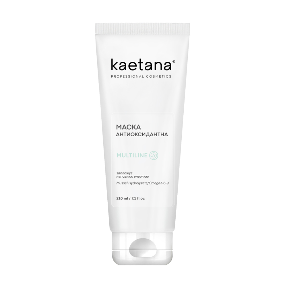Зелена маска для обличчя Kaetana Multiline Антиоксидантна, зволожує і живить шкіру мікроелементами та вітамінами, 210 мл
