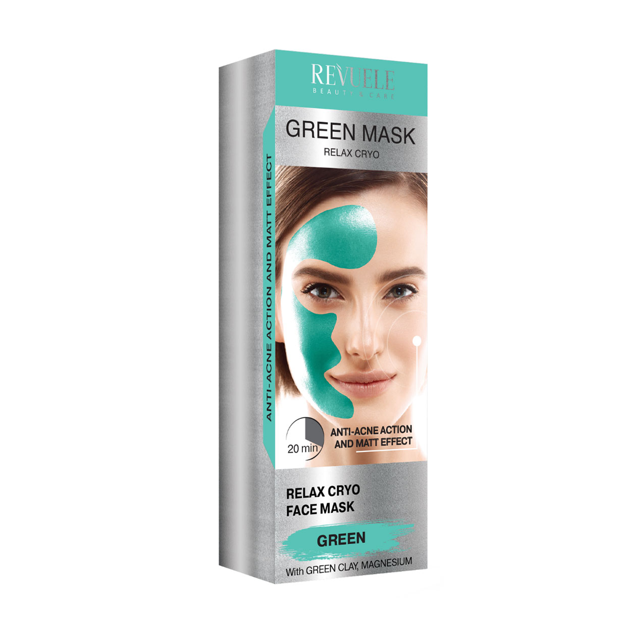 Зелена маска для обличчя Revuele Green Mask Cryo Effect проти акне, 80 мл