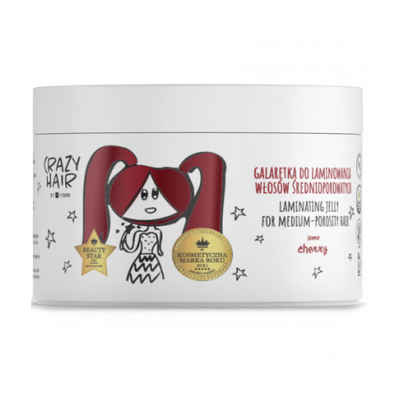 Желе для ламінування волосся середньої пористості HiSkin Crazy Hair Laminating Jelly For Medium-Porosity Hair Cherry, 300 мл