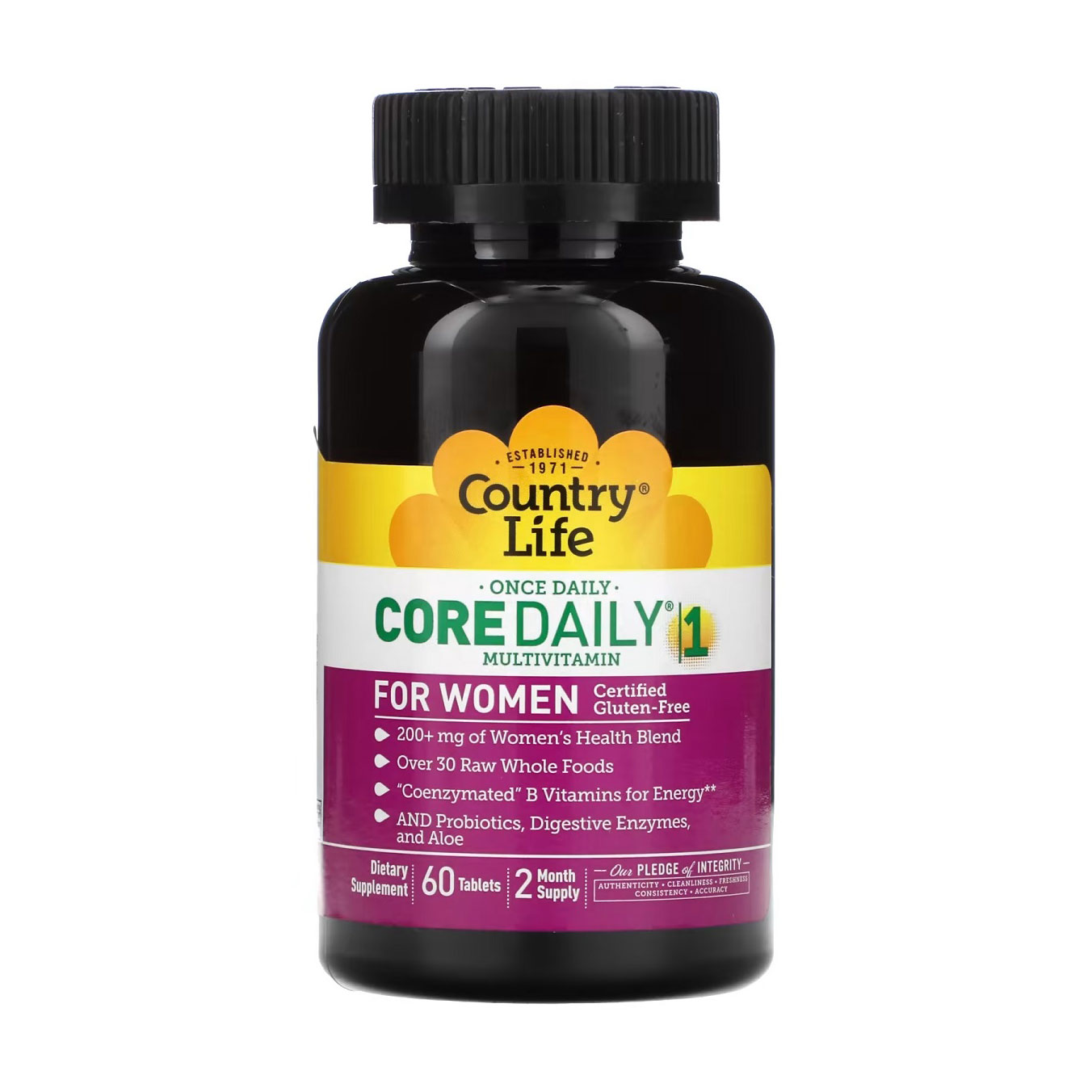 Жіночі мультивітаміни Country Life Core Daily-1 Multivitamin for Women, 60 таблеток