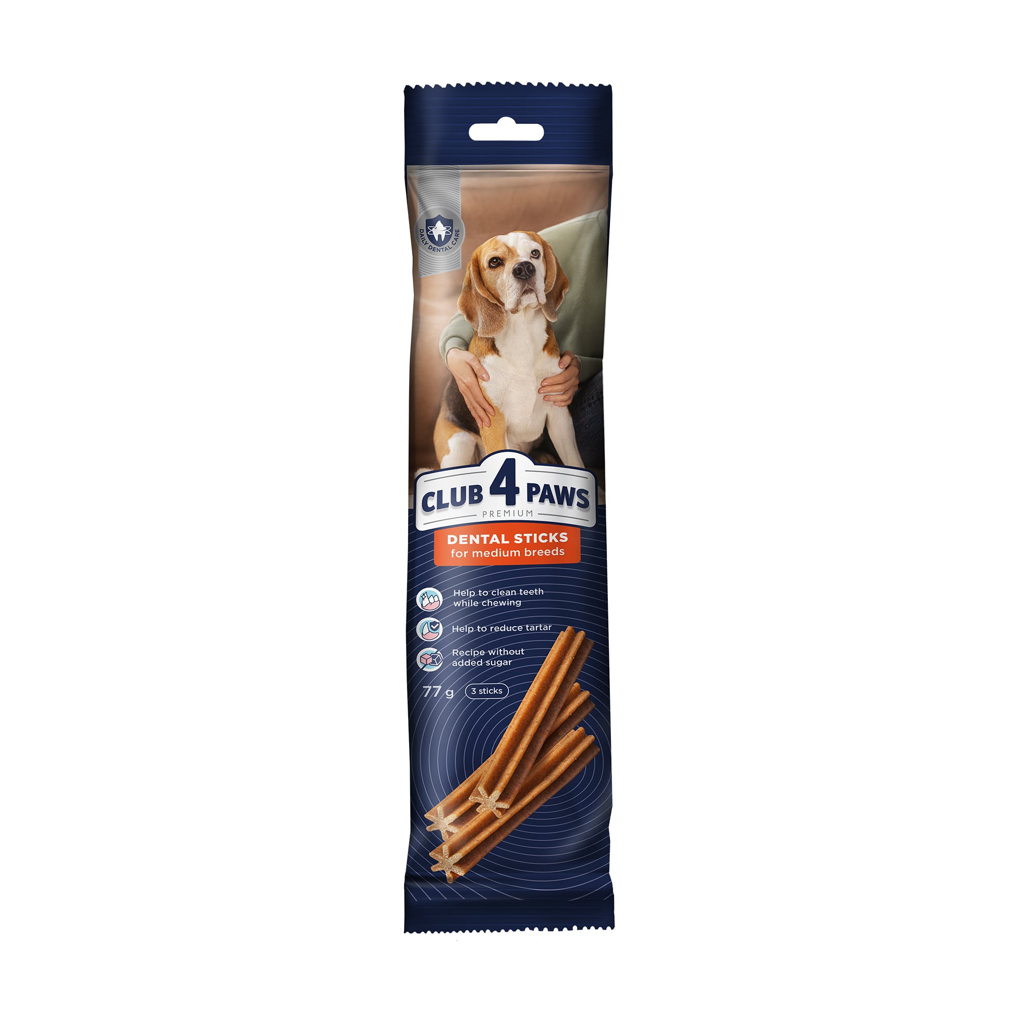 Жувальні палички для дорослих собак Club 4 Paws Dental Sticks, 77 г