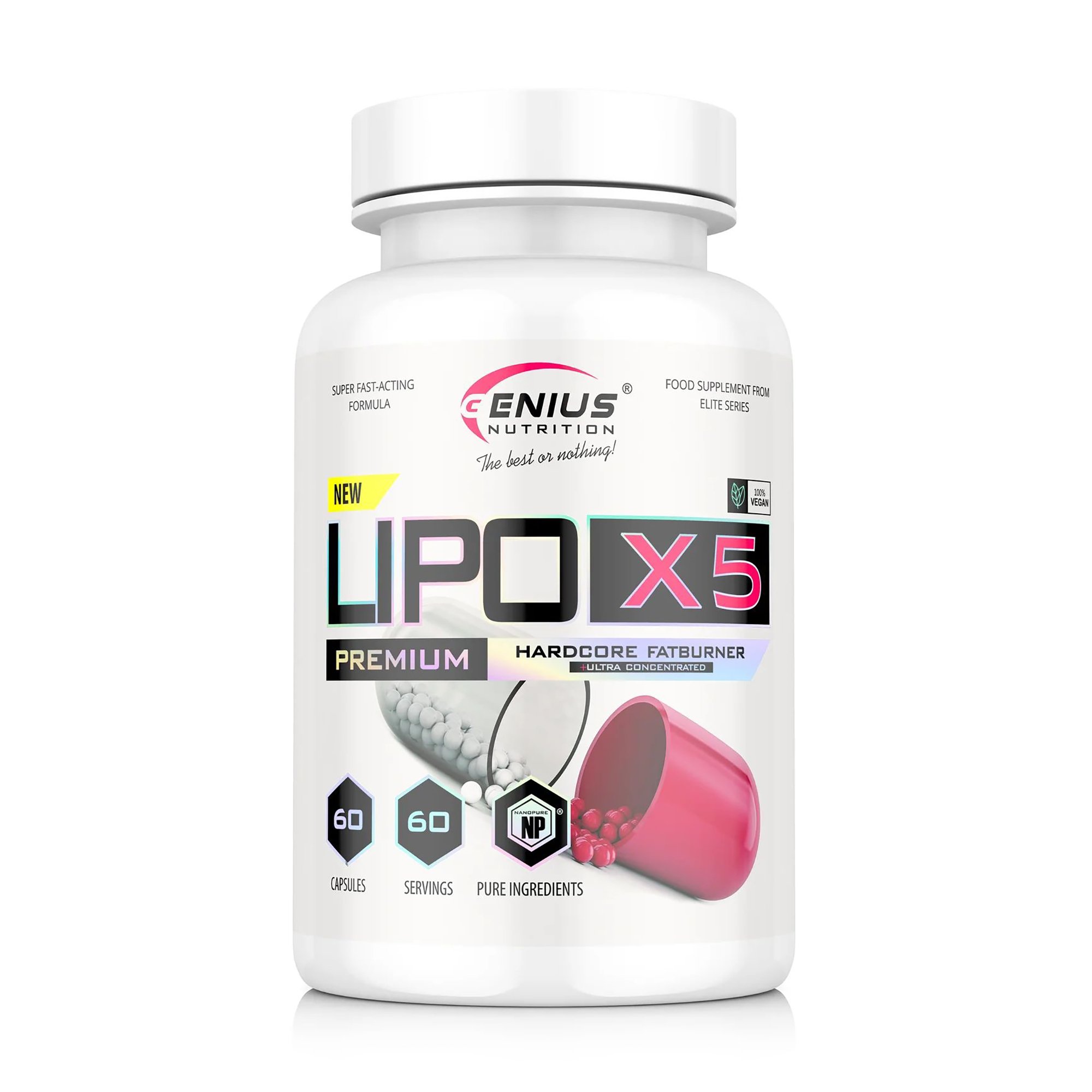 Жироспалювач Genius Nutrition Lipo X5, 60 капсул