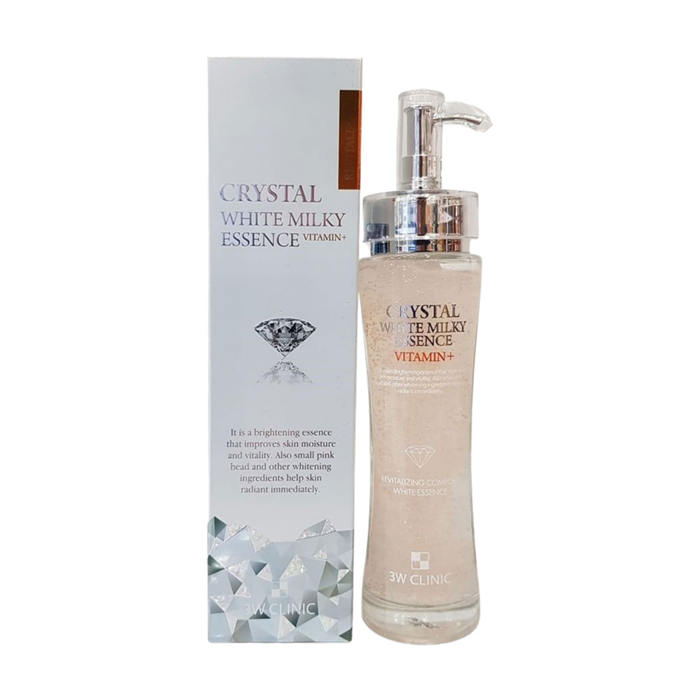 Живильна есенція для обличчя 3W Clinic Crystal White Milky Essence Vitamin+ з молочним протеїном, 150 мл