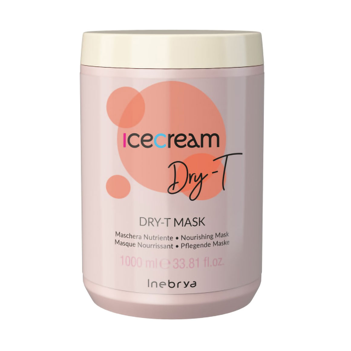 Живильна маска Inebrya Ice Cream Dry-T Mask для сухого, кучерявого і фарбованого волосся, 1 л