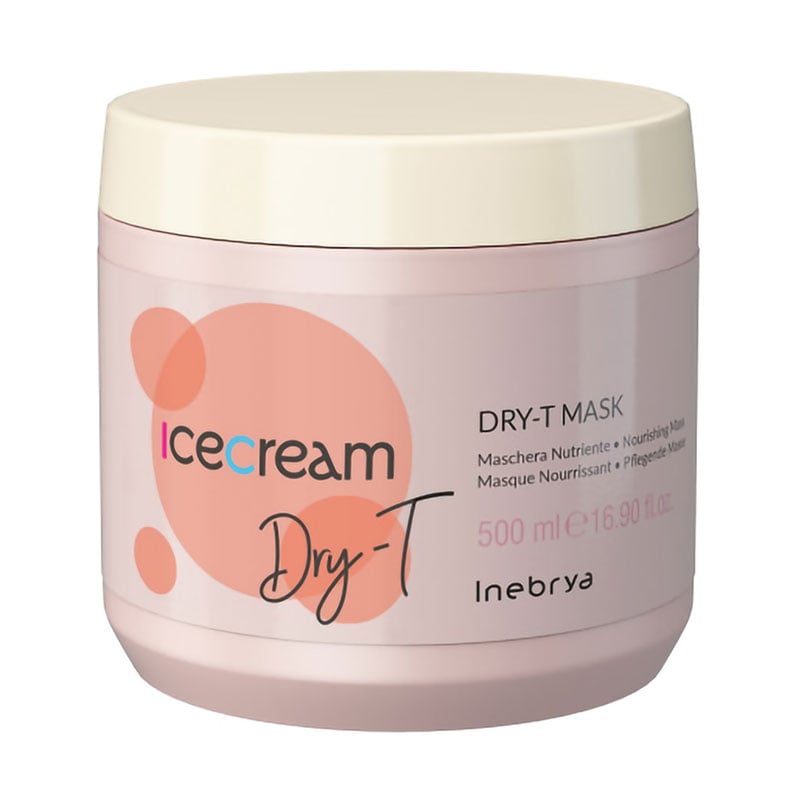 Живильна маска Inebrya Ice Cream Dry-T Mask для сухого, кучерявого і фарбованого волосся, 500 мл