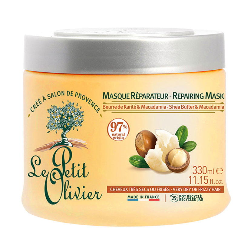 Живильна маска Le Petit Olivier Repairing Mask для сухого, кучерявого волосся, з олією Ши та макадамією, 330 мл