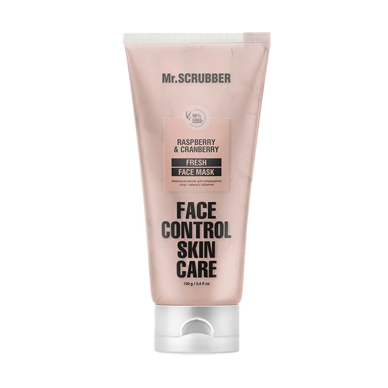 Живильна маска Mr.Scrubber Face Control Skin Care Raspberry &amp; Cranberry Fresh Face Mask для покращення тону та свіжості обличчя, 100 г