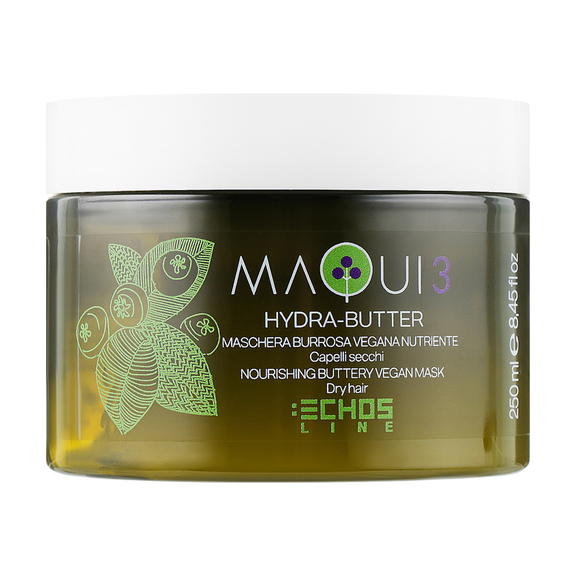Живильна масляна маска для волосся Echosline Maqui 3 Hydra-Butter Nourishing Buttery Vegan Mask, 250 мл