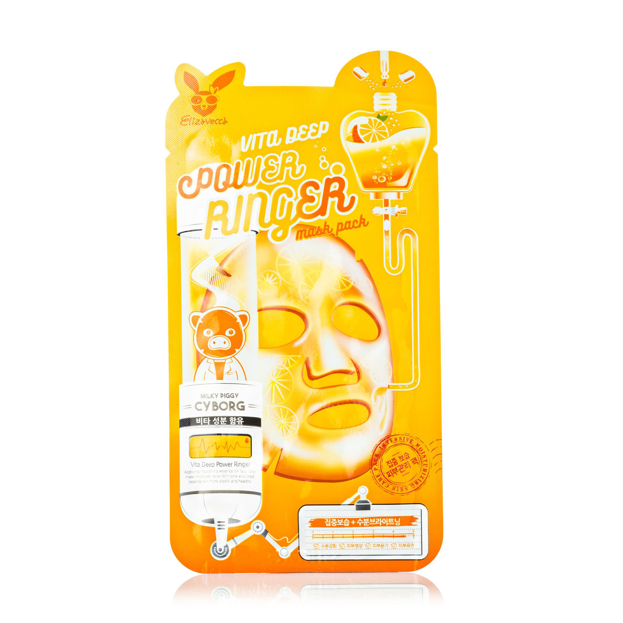 Живильна тканинна маска для обличчя Elizavecca Milky Piggy Cyborg Vita Deep Power Reinger Mask Pack, 23 мл