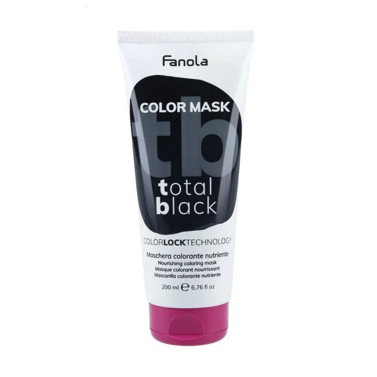 Живильна тонувальна маска для волосся Fanola Color Mask Total Black, 200 мл