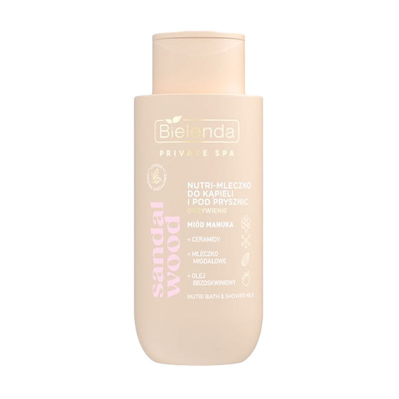Живильне очищувальне молочко для ванни та душу Bielenda Private Spa Sandal Wood Nutri Bath &amp; Shower Milk Сандалове дерево, 300 мл
