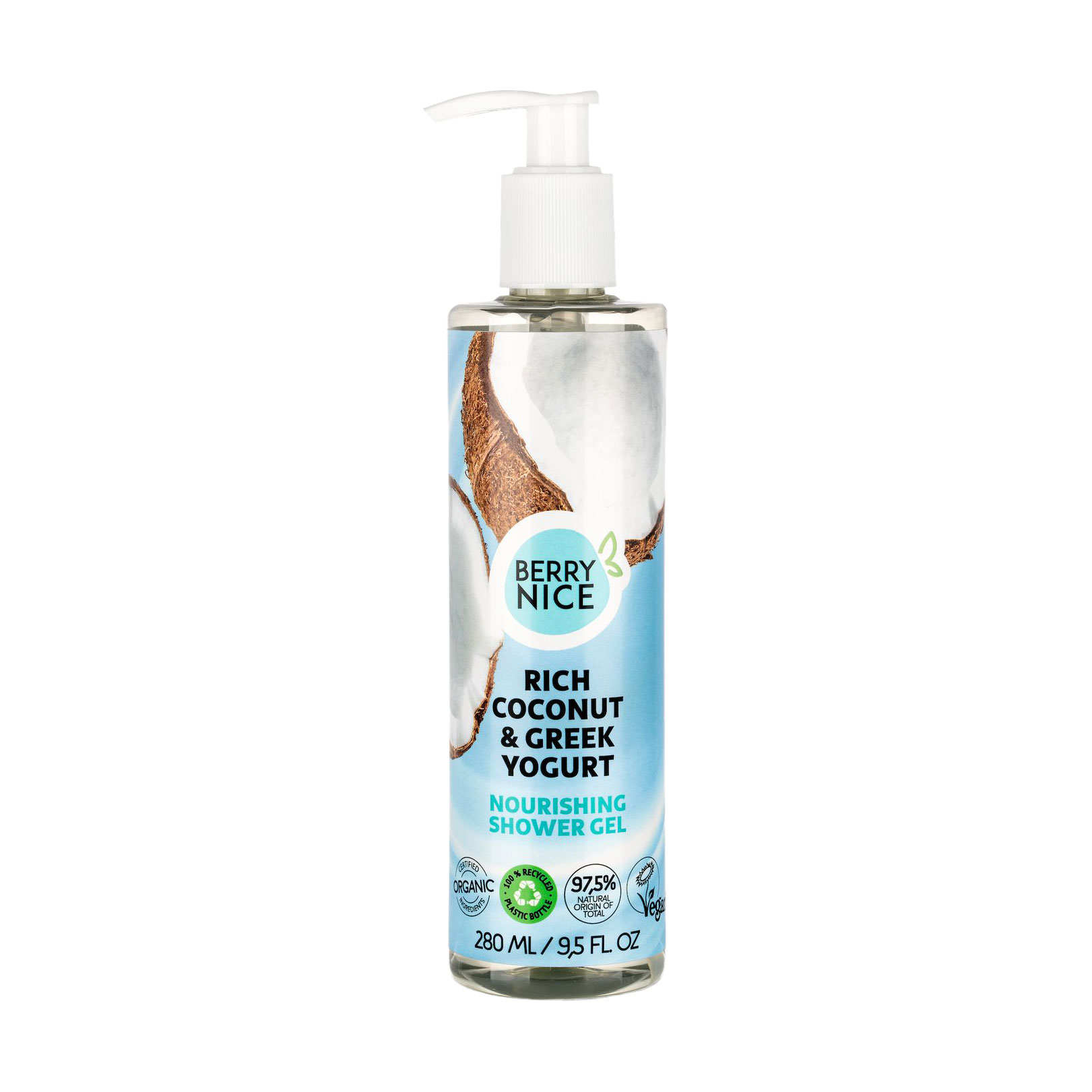 Живильний гель для душу BERRY NICE Nourishing Shower Gel Rich Coconut &amp; Greek Yogurt, 280 мл