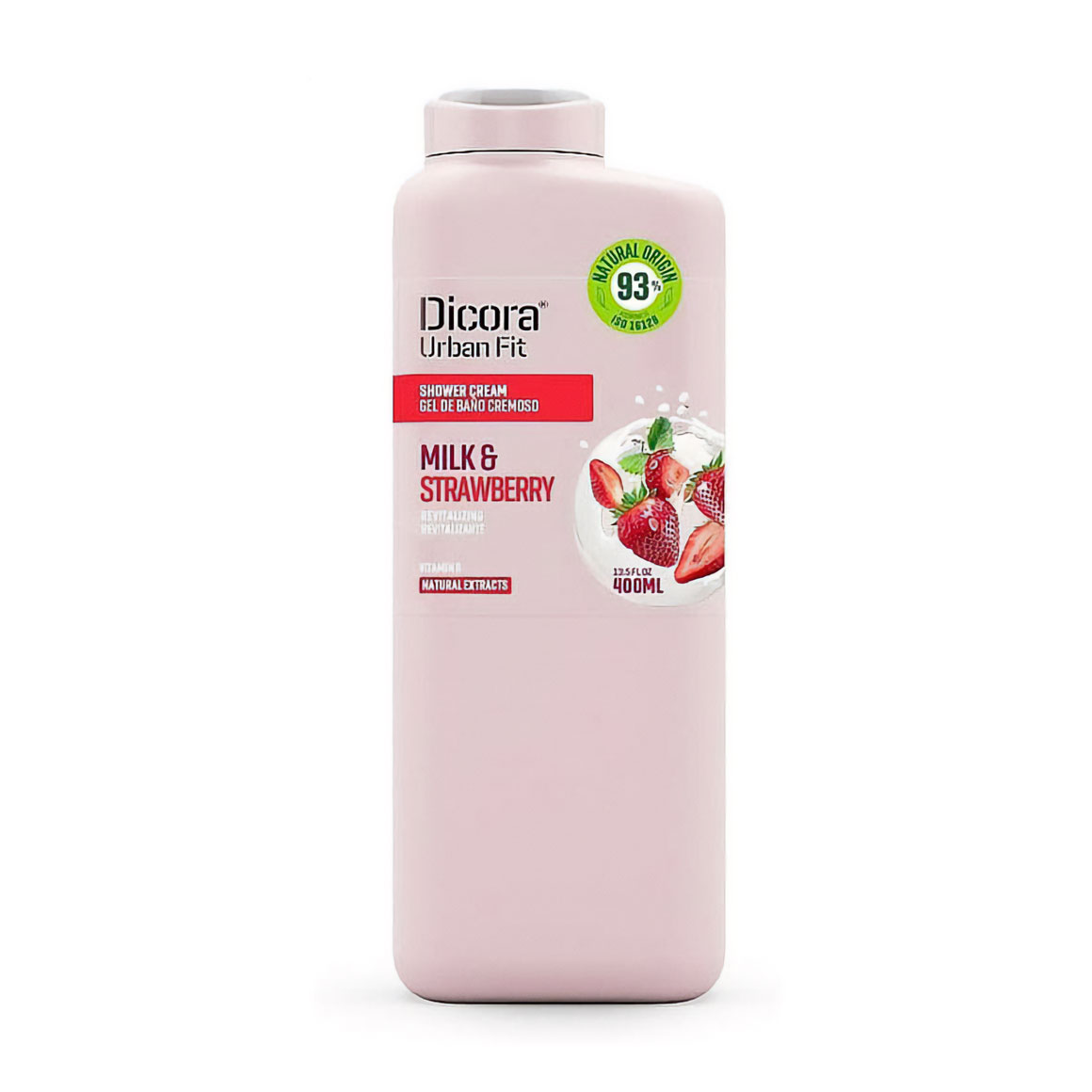 Живильний гель для душу Dicora Urban Fit Nourishing Shower Gel Молоко та полуниця, з вітаміном В, 400 мл