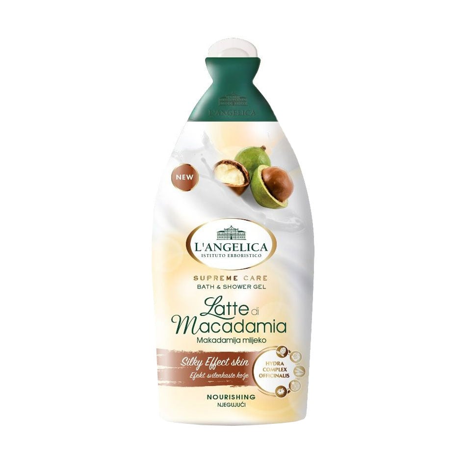 Живильний гель для душу та ванни L'angelica Supreme Care Bath &amp; Shower Gel з молочком макадамії, 500 мл