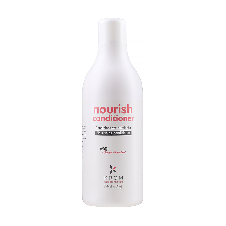 Живильний кондиціонер для волосся Krom Nourish Conditioner з екстрактом солодкого мигдалю, 1 л