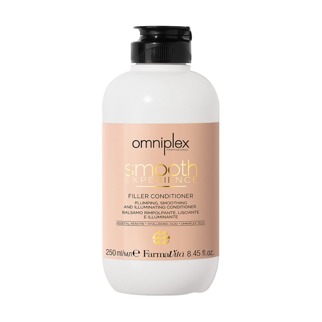 Живильний кондиціонер FarmaVita Omniplex Smooth Experience Filler Conditioner для розгладження та відновлення волосся, 250 мл