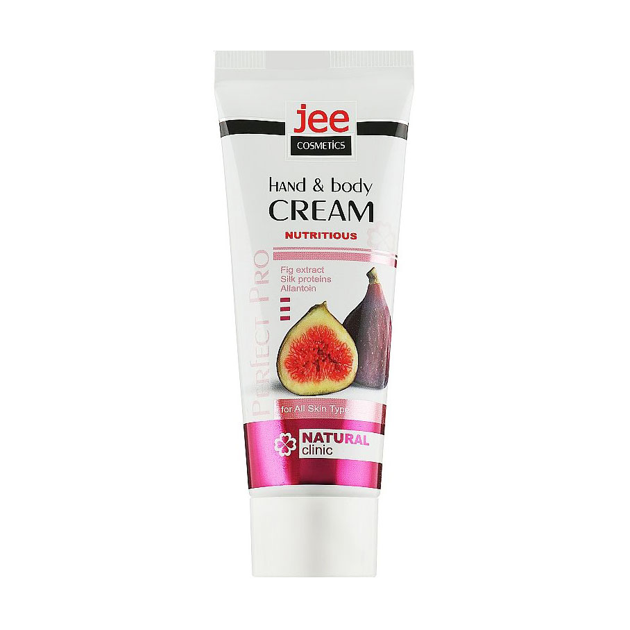 Живильний крем для рук і тіла Jee Cosmetics Perfect Pro Hand &amp; Body Cream для всіх типів шкіри, з екстрактом інжиру та протеїнами шовку, 75 мл
