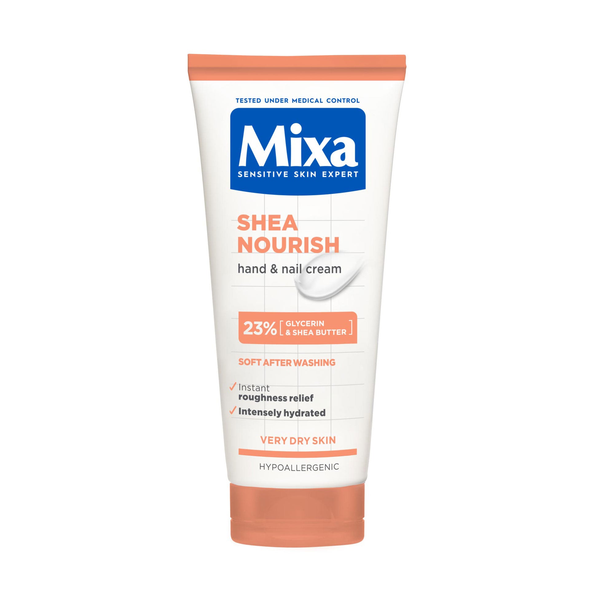 Живильний крем для рук Mixa Shea Nourish Hand &amp; Nail Cream з олією ши, для сухої або дуже сухої шкіри рук та нігтів, 100 мл