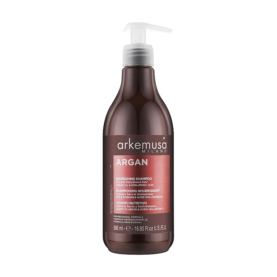 Живильний шампунь Arkemusa Argan Shampoo з аргановою олією, для сухого та пошкодженого волосся, 500 мл