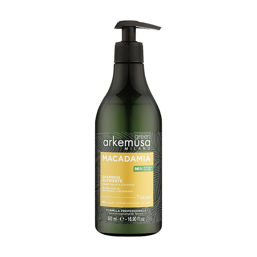 Живильний шампунь Arkemusa Green Macadamia Shampoo для сухого волосся, з макадамією, 500 мл