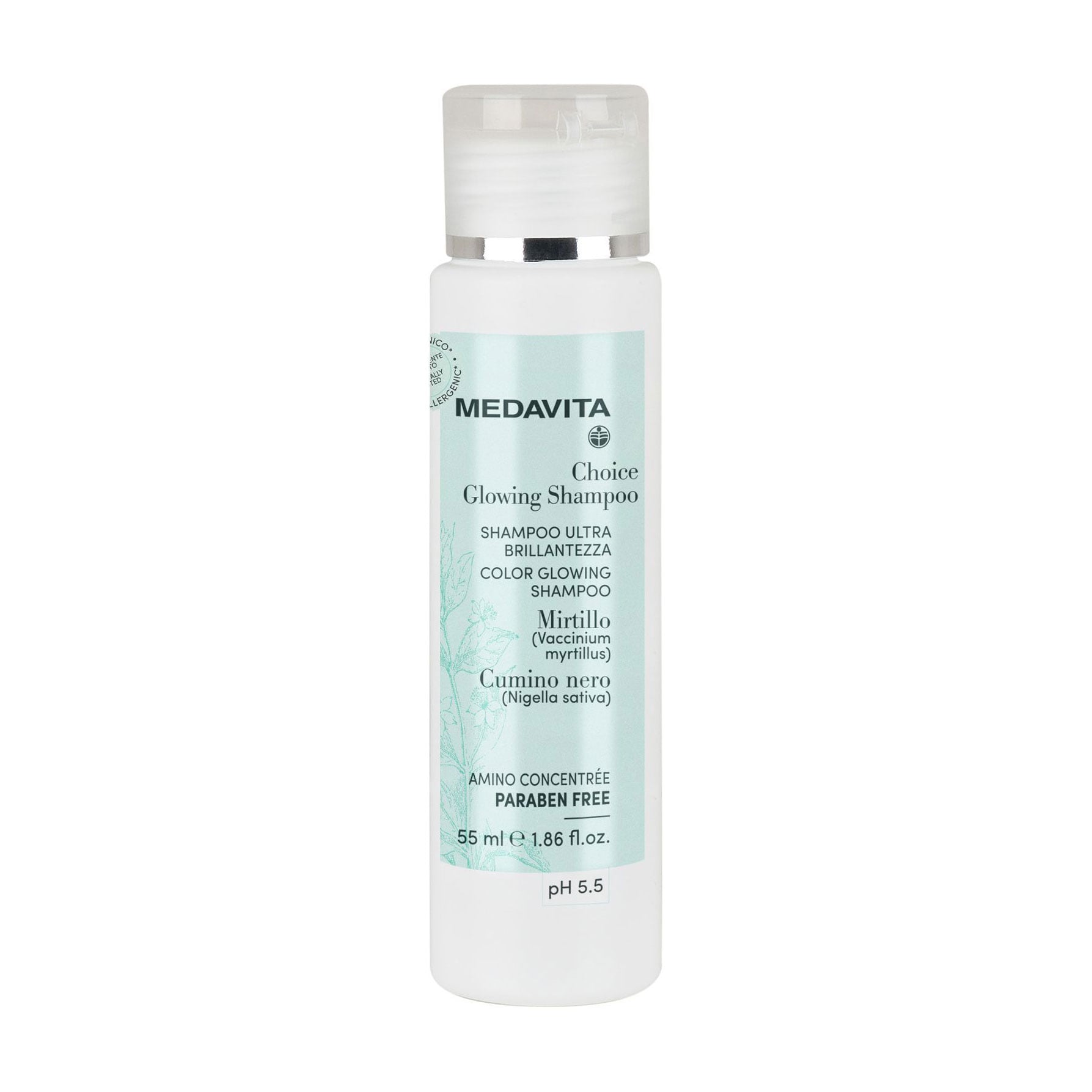 Живильний шампунь для волосся Medavita Choice Glowing Shampoo, 55 мл